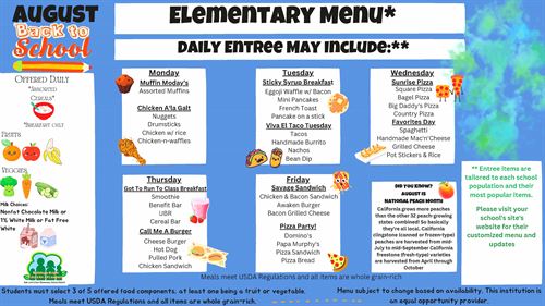 AUGUST MENU