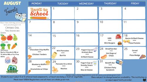 Fairsite's August Menu