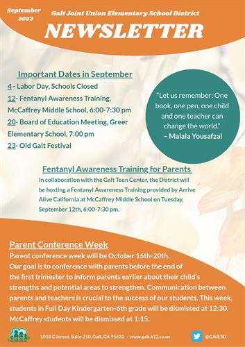 September Newsletter page 1 - Eng.